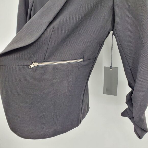 NWT Have Black Open Front Zipper Pocket Blazer Suit Jacket Size Small - Picture 6 of 8